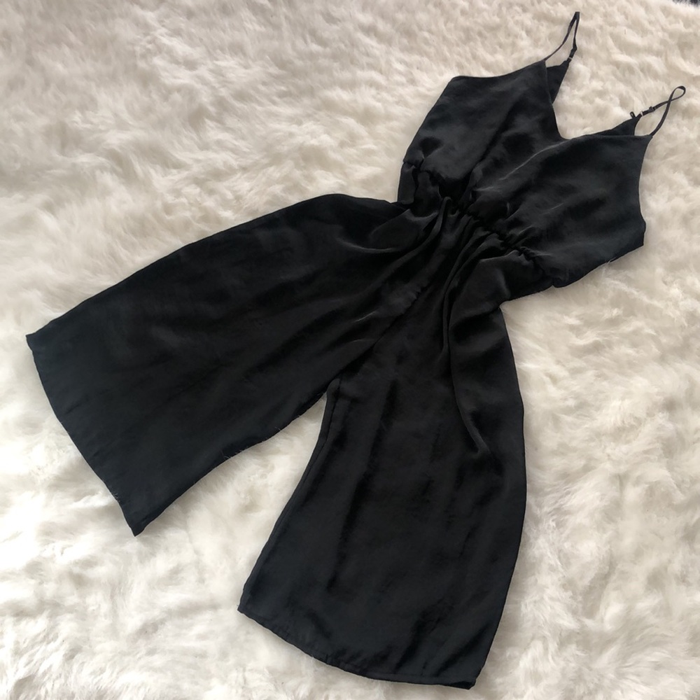 Black Satin Jumpsuit (L)